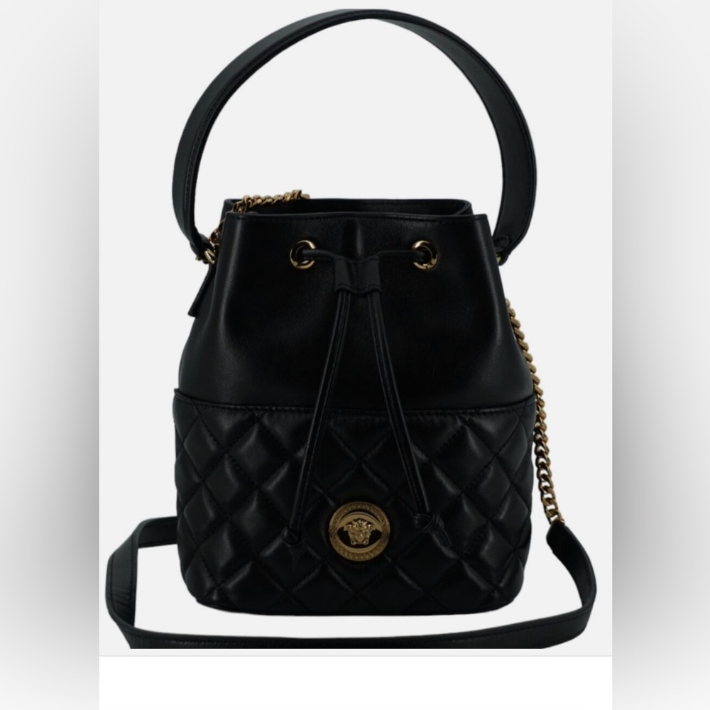 Versace Lamb Leather Bucket Shoulder Bag